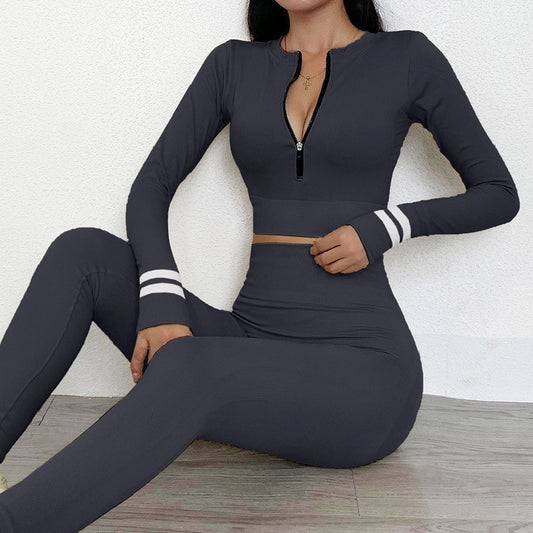 Yoga Clothing Suit Autumn And Winter Long-sleeved Sports Tight-fitting Outer Wear Running