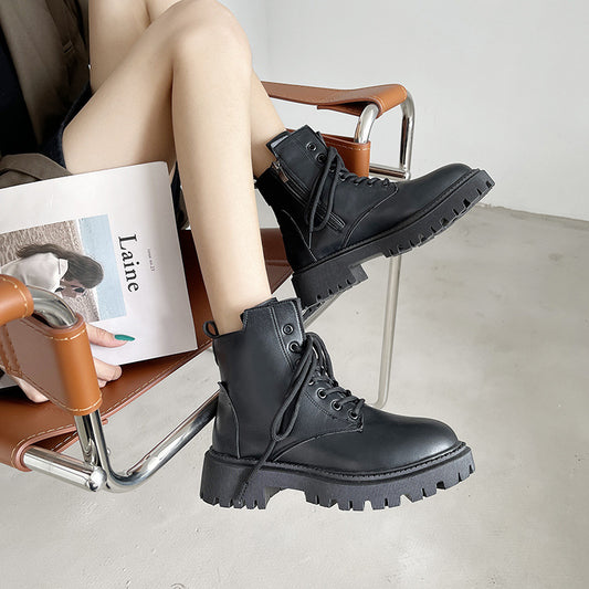 Women British Style Thick Heel Ankle Boots