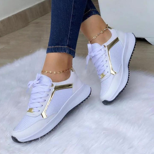 Breathable Round Head Flat Sneakers Women's Shoes